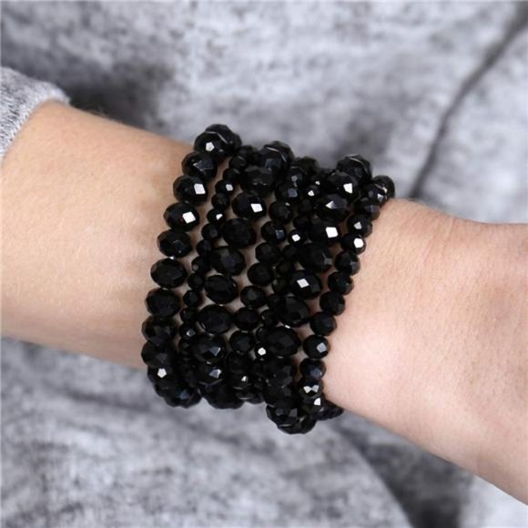Boho Multi-Layer Beaded Bracelets with Crystals - Picture 1 of 4